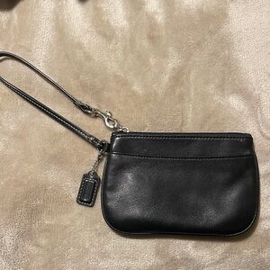 Coach Black Leather Wristlet